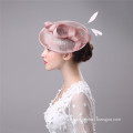 2017 Elegant Wholesale Women Wedding Bride Hats With Pink Flower